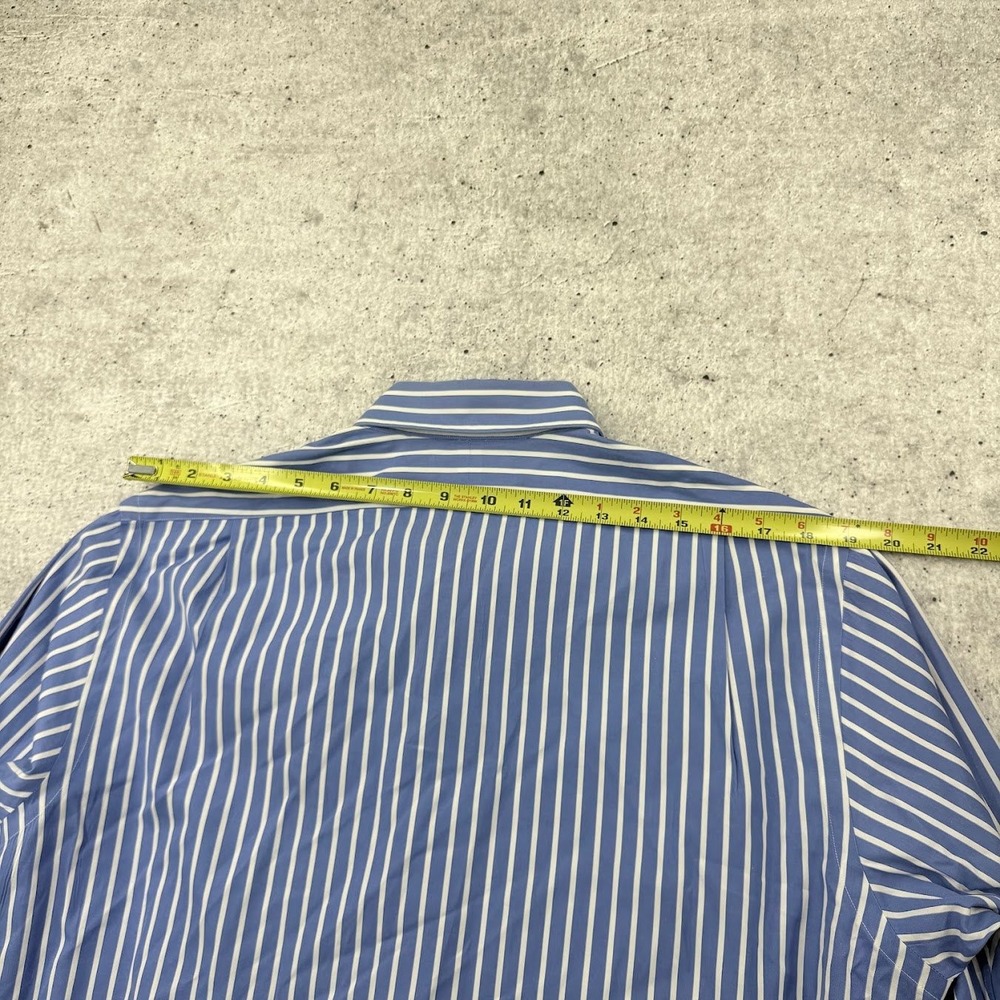 Vintage Polo Ralph Lauren Curham Button Up Blue White Stripes Mens 16.5 32/33 - Picture 10 of 11